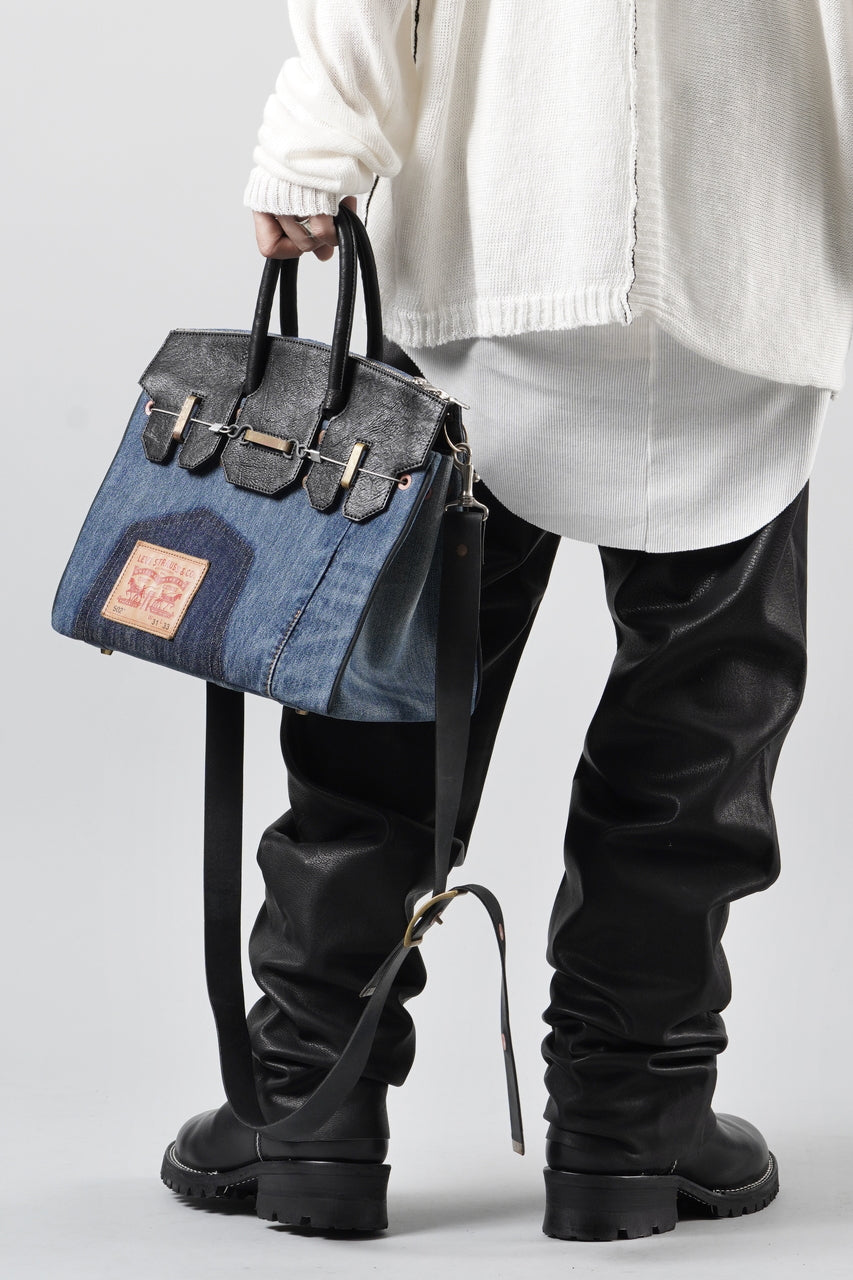 画像をギャラリービューアに読み込む, ierib exclusive 2Way Bark Bag 30 / Vintage Denim + Horse Leather (INDIGO x BLACK #A)