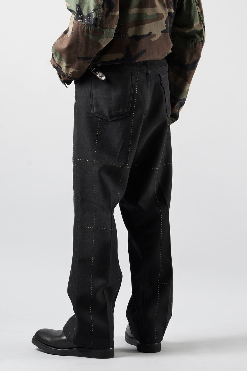 画像をギャラリービューアに読み込む, CHANGES REMAKE CUSTOM STITCH TROUSERS (BLACK #B)