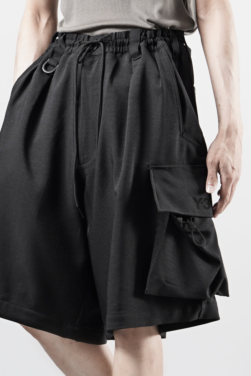 画像をギャラリービューアに読み込む, Y-3 Yohji Yamamoto SPORT UNIFORM CARGO SHORTS (BLACK)