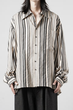 画像をギャラリービューアに読み込む, kujaku striped oversized shirt / S-258 (stripe)