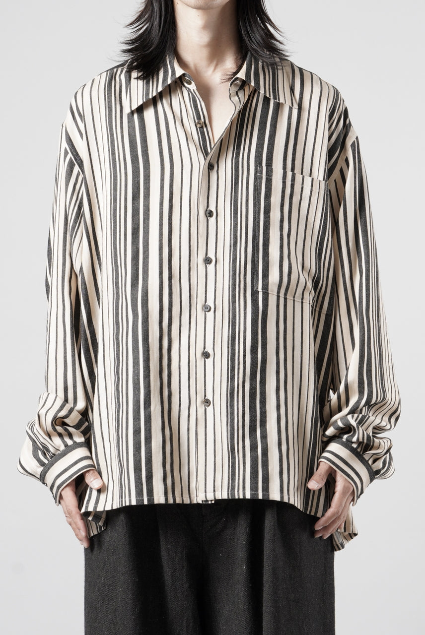 画像をギャラリービューアに読み込む, kujaku striped oversized shirt / S-258 (stripe)