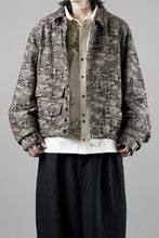 画像をギャラリービューアに読み込む, KLASICA "IRWELL" CURVED ARM BUTTON BLOUSON / BACK JACQUARD HOUND TOOTH CAMO (FOREST)