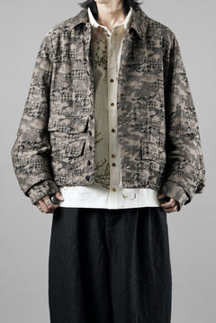 画像をギャラリービューアに読み込む, KLASICA "IRWELL" CURVED ARM BUTTON BLOUSON / BACK JACQUARD HOUND TOOTH CAMO (FOREST)