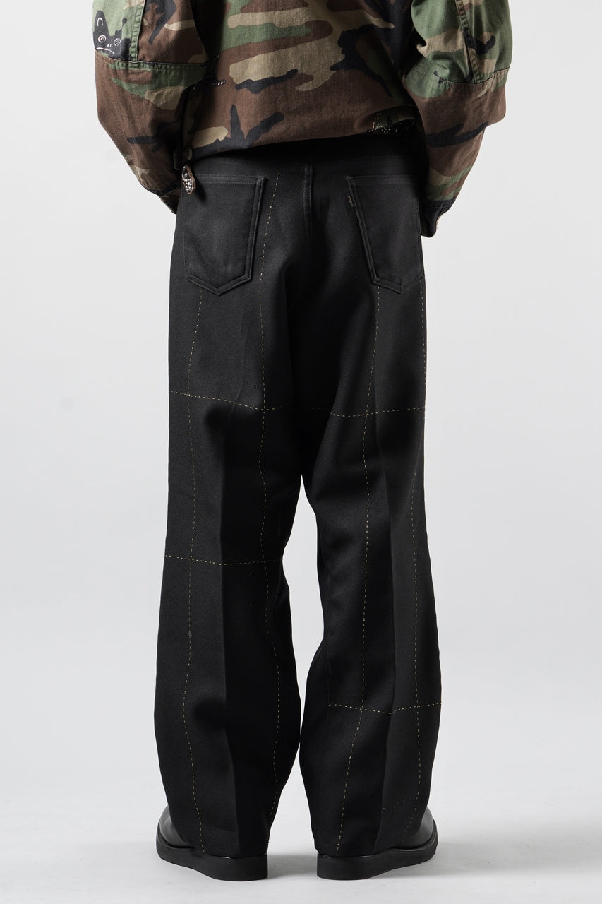 画像をギャラリービューアに読み込む, CHANGES REMAKE CUSTOM STITCH TROUSERS (BLACK #B)