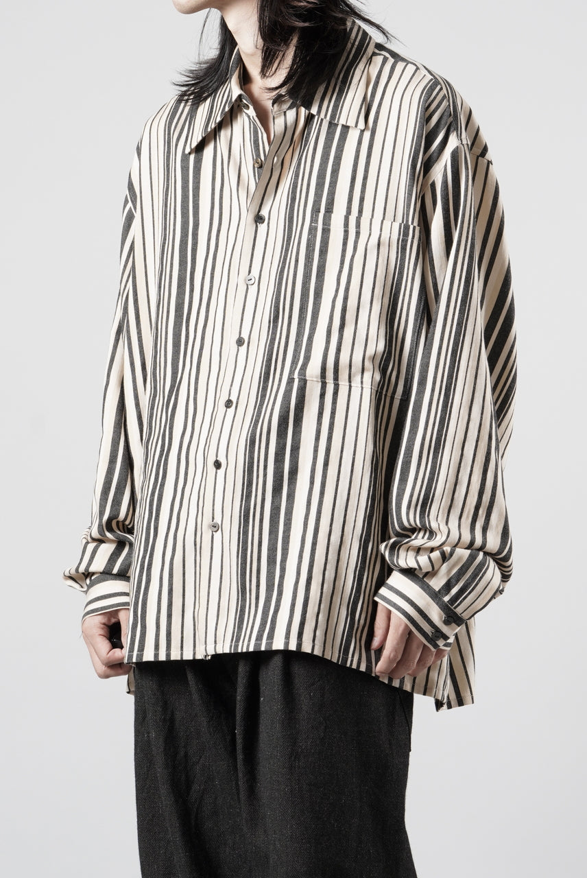 画像をギャラリービューアに読み込む, kujaku striped oversized shirt / S-258 (stripe)