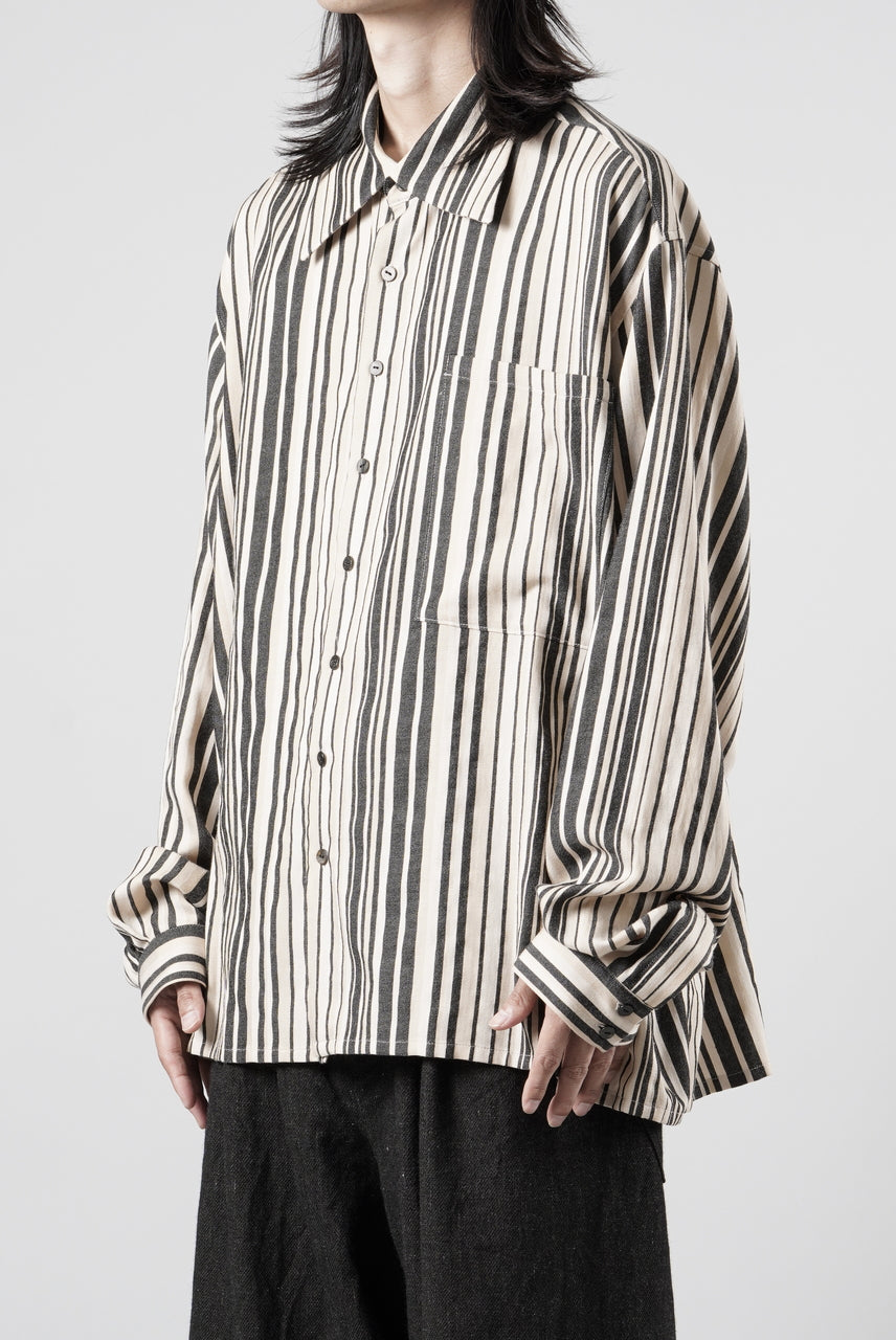 画像をギャラリービューアに読み込む, kujaku striped oversized shirt / S-258 (stripe)