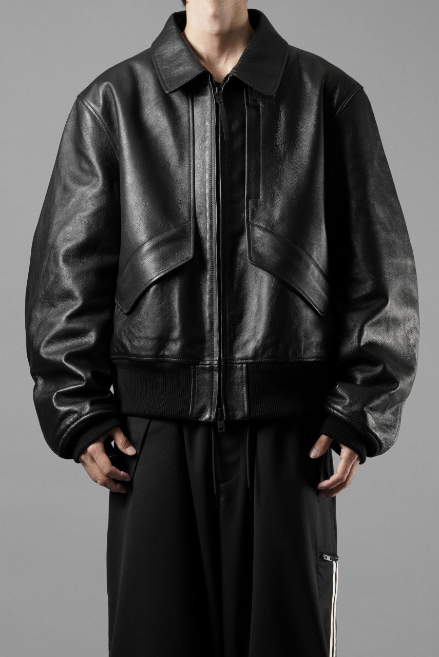 画像をギャラリービューアに読み込む, Y-3 Yohji Yamamoto LEATHER BOMBER JACKET (BLACK)