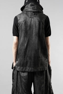 画像をギャラリービューアに読み込む, A.F ARTEFACT CROSS ZIP VEST / UNEVEN TEXTURE (BLACK)