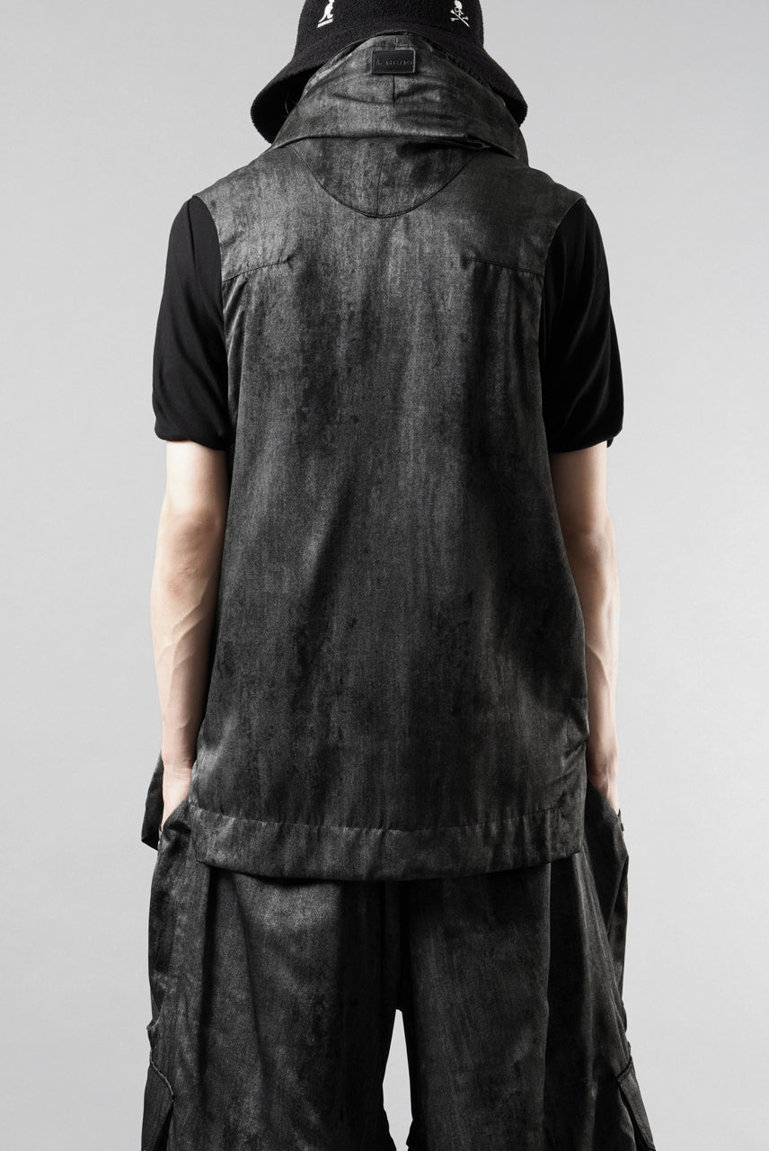 画像をギャラリービューアに読み込む, A.F ARTEFACT CROSS ZIP VEST / UNEVEN TEXTURE (BLACK)