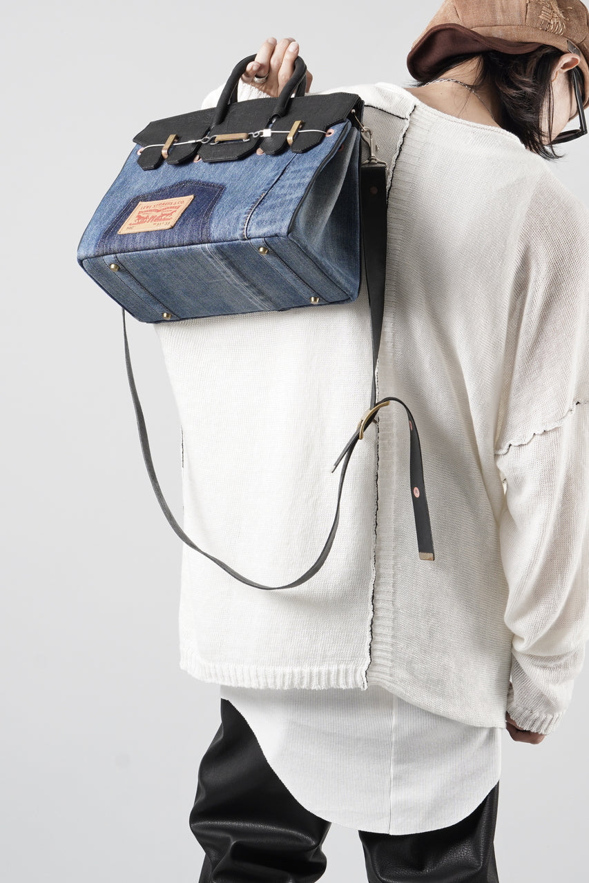 画像をギャラリービューアに読み込む, ierib exclusive 2Way Bark Bag 30 / Vintage Denim + Horse Leather (INDIGO x BLACK #A)