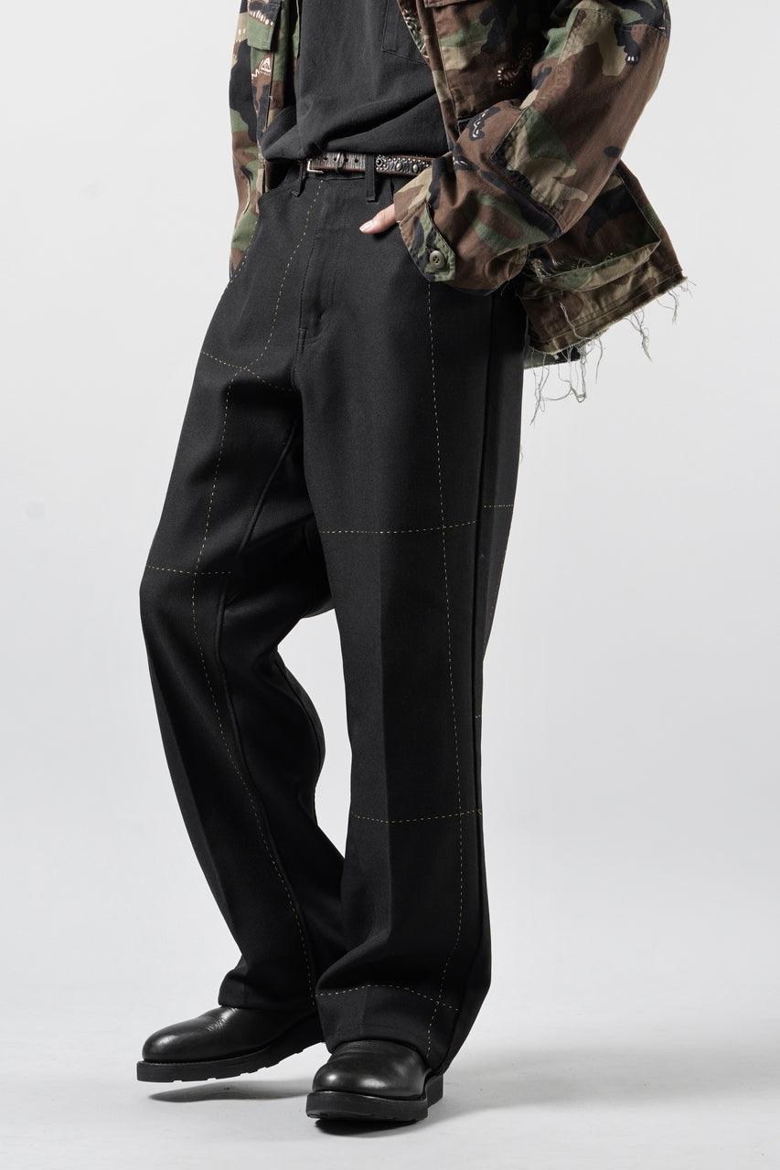 画像をギャラリービューアに読み込む, CHANGES REMAKE CUSTOM STITCH TROUSERS (BLACK #B)