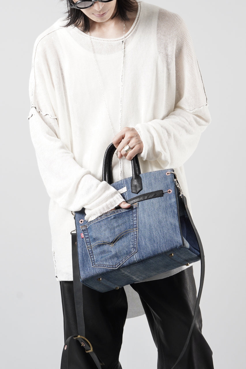 画像をギャラリービューアに読み込む, ierib exclusive 2Way Bark Bag 30 / Vintage Denim + Horse Leather (INDIGO x BLACK #A)