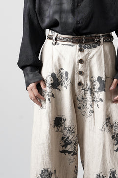 画像をギャラリービューアに読み込む, YUTA MATSUOKA straight pants / drawing by megumi terao (ecru/print)