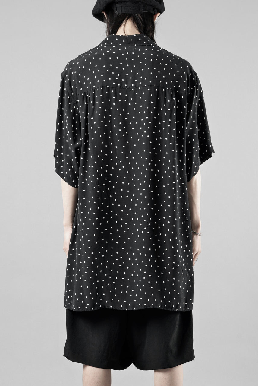 画像をギャラリービューアに読み込む, Y's for men POLKA DOT PATTERN ALOHA SHIRT / CUPRA &amp; RAYON (BLACK)