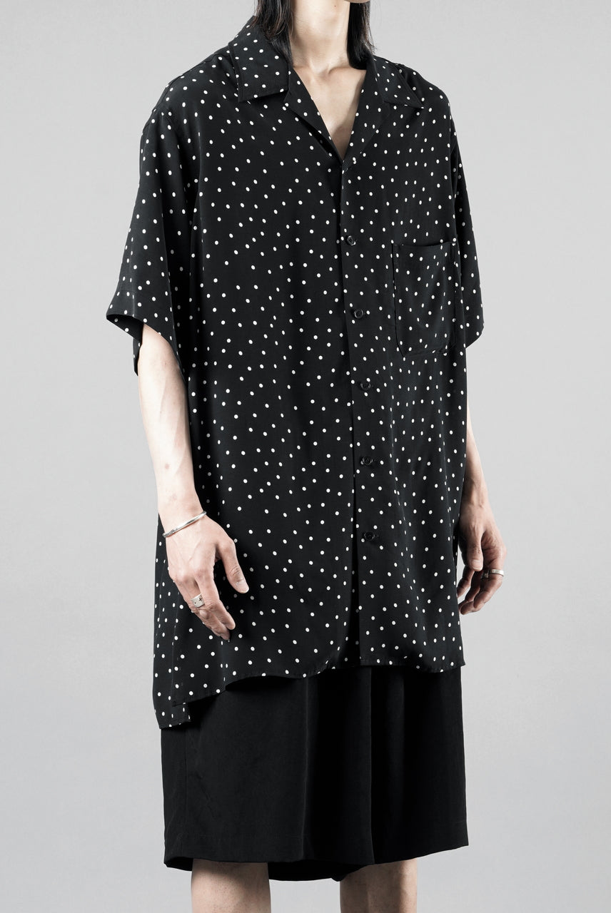 画像をギャラリービューアに読み込む, Y's for men POLKA DOT PATTERN ALOHA SHIRT / CUPRA &amp; RAYON (BLACK)