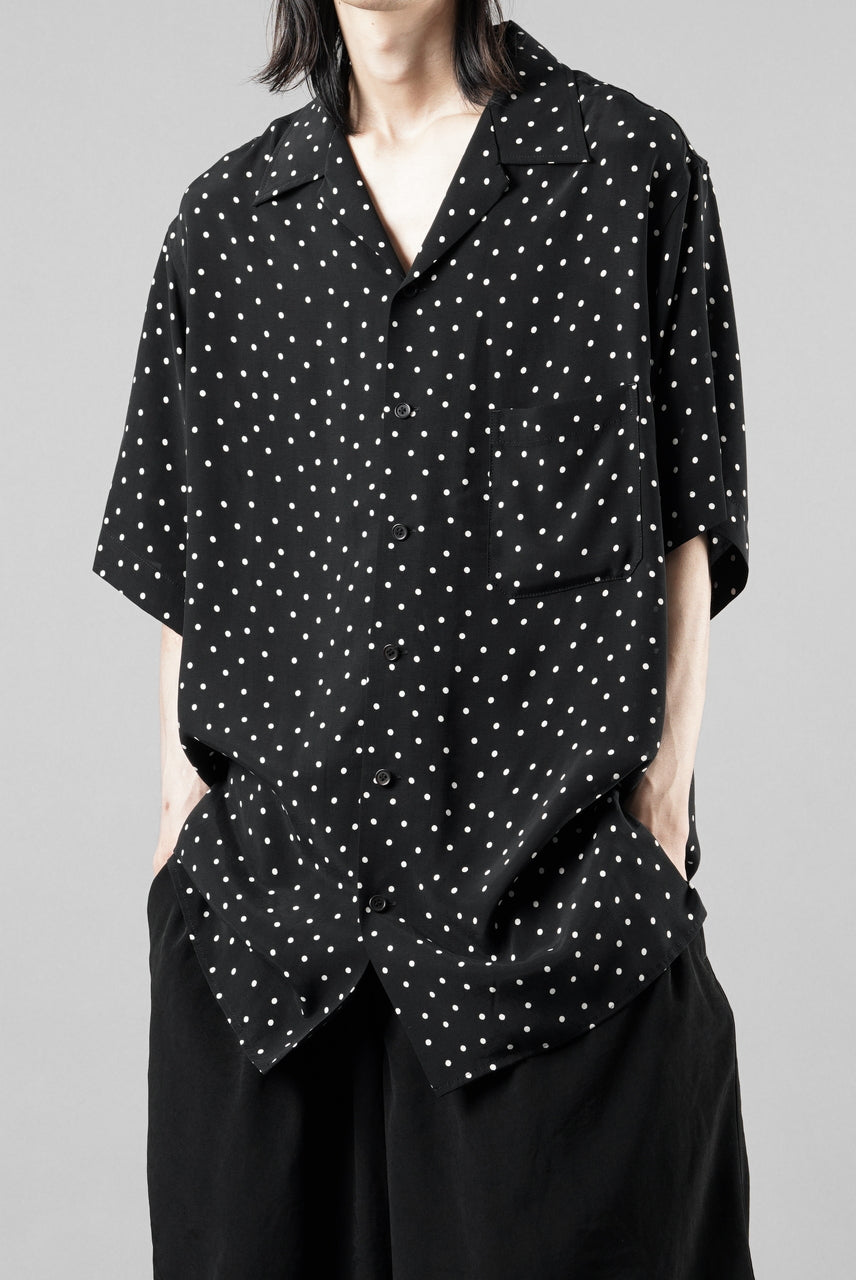 画像をギャラリービューアに読み込む, Y's for men POLKA DOT PATTERN ALOHA SHIRT / CUPRA &amp; RAYON (BLACK)