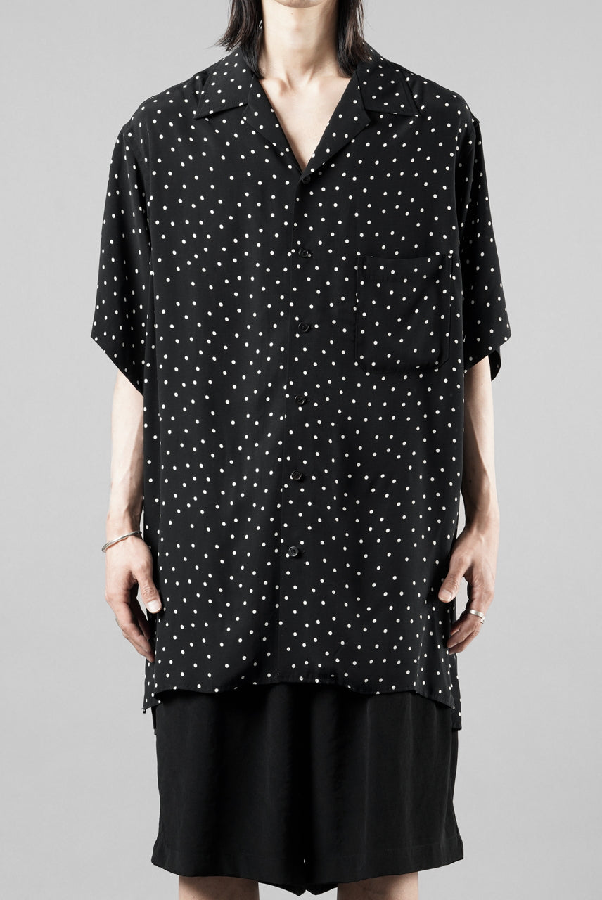 画像をギャラリービューアに読み込む, Y's for men POLKA DOT PATTERN ALOHA SHIRT / CUPRA &amp; RAYON (BLACK)