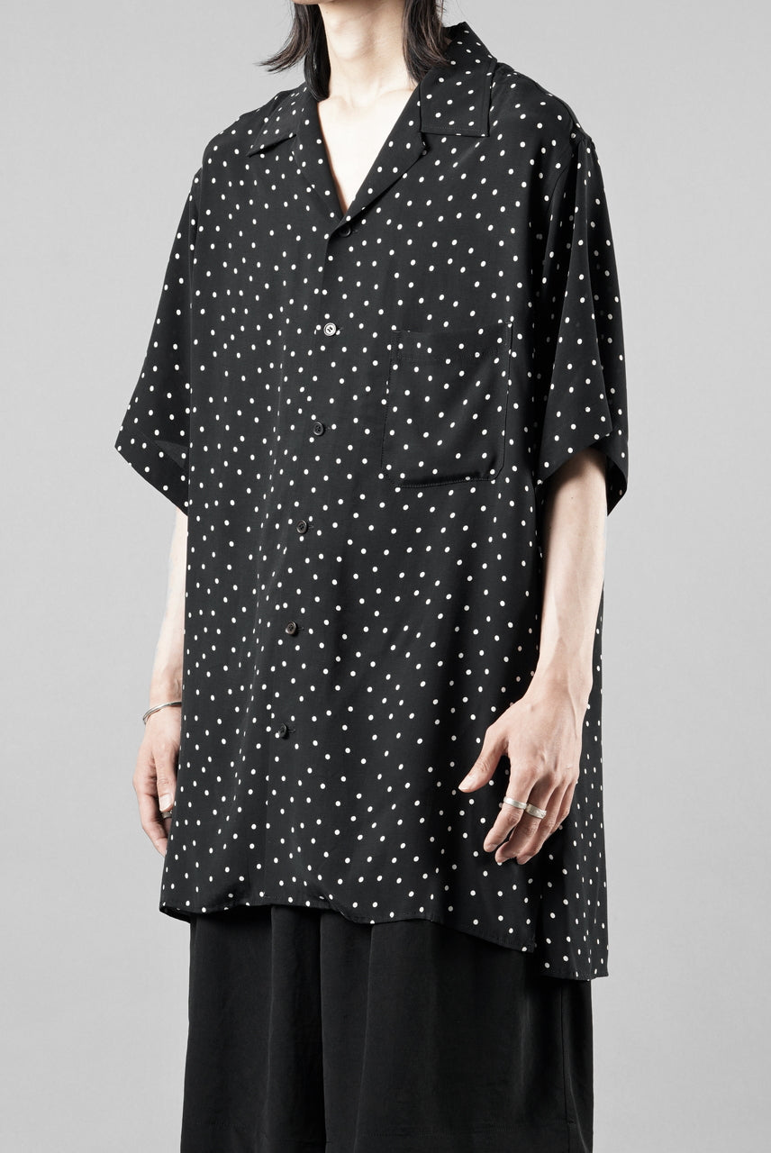 画像をギャラリービューアに読み込む, Y's for men POLKA DOT PATTERN ALOHA SHIRT / CUPRA &amp; RAYON (BLACK)