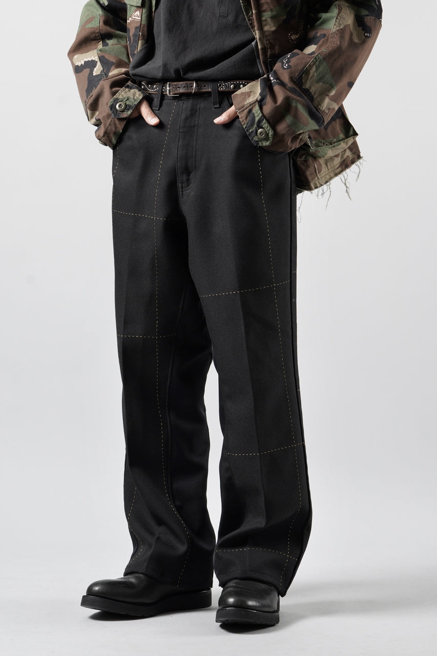 画像をギャラリービューアに読み込む, CHANGES REMAKE CUSTOM STITCH TROUSERS (BLACK #B)