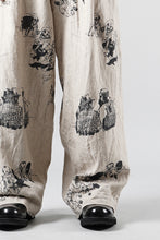画像をギャラリービューアに読み込む, YUTA MATSUOKA straight pants / drawing by megumi terao (ecru/print)