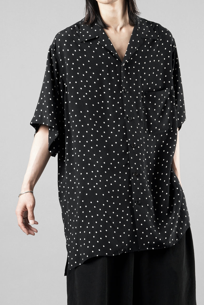 画像をギャラリービューアに読み込む, Y's for men POLKA DOT PATTERN ALOHA SHIRT / CUPRA &amp; RAYON (BLACK)