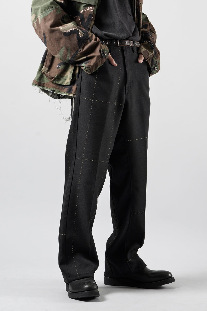 画像をギャラリービューアに読み込む, CHANGES REMAKE CUSTOM STITCH TROUSERS (BLACK #B)