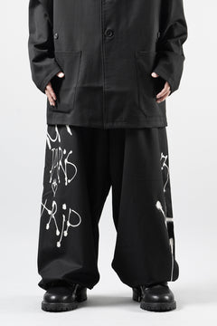 Load image into Gallery viewer, Y-3 Yohji Yamamoto CHITO GRAPHIC WIDE WOOL PANTS (BLACK)