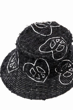 Load image into Gallery viewer, READYMADE TWEED BUCKET HAT (BLACK #A)