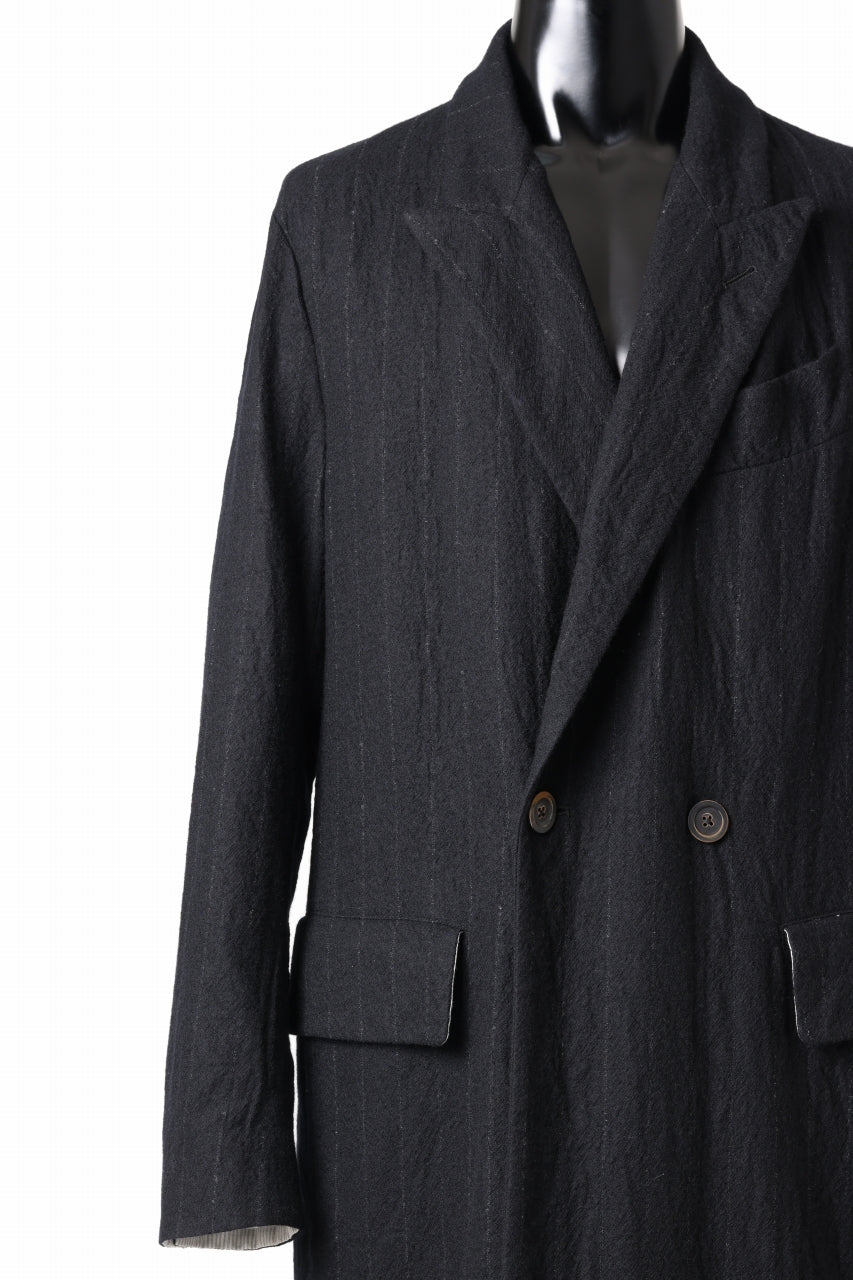 forme d'expression Double Breasted Long Coat (Black)