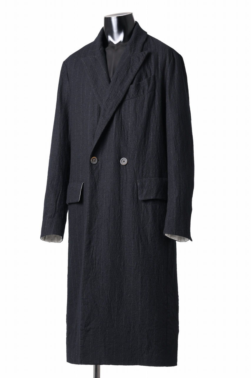 forme d'expression Double Breasted Long Coat (Black)