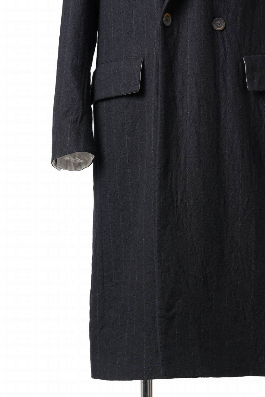 Load image into Gallery viewer, forme d&#39;expression Double Breasted Long Coat (Black)