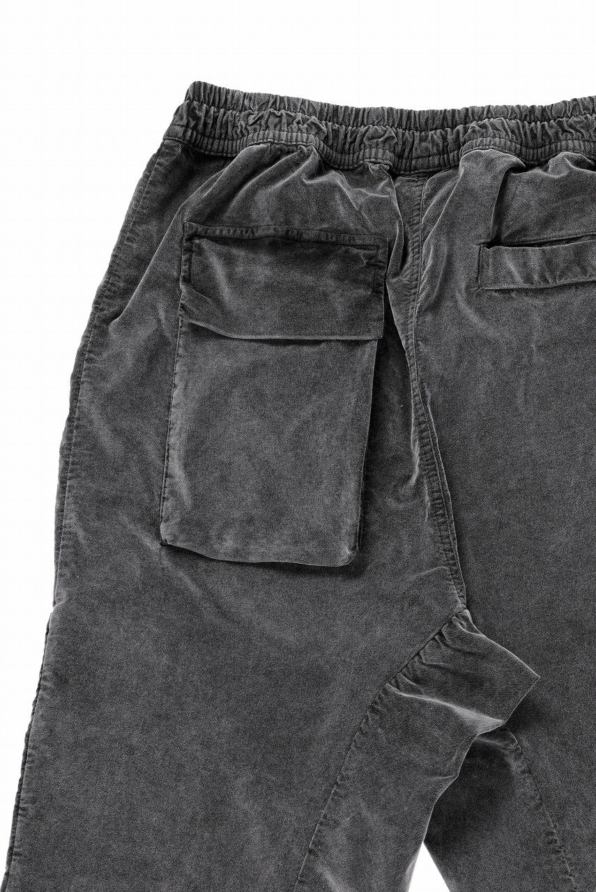 画像をギャラリービューアに読み込む, thom/krom ZIP CARGO JOGGER TROUSERS / DYED SOFT ELASTIC VELVET (USED GREY)