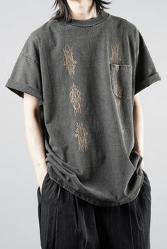 画像をギャラリービューアに読み込む, LASTMAN PRINTED POCKET TEE SHIRT -PIN STRIPE- (FADE BLACK)