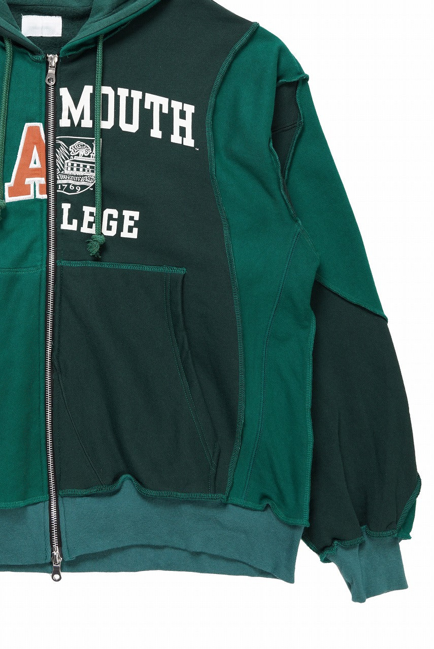 CHANGES REMAKE PANELED HOODIE (MULTI GREEN #A)