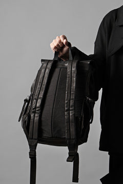 Load image into Gallery viewer, ISAMU KATAYAMA BACKLASH MILITARY FLAP DAYPACK / JAPAN DOUBLE SHOULDER OBJECT DYED (BLACK)