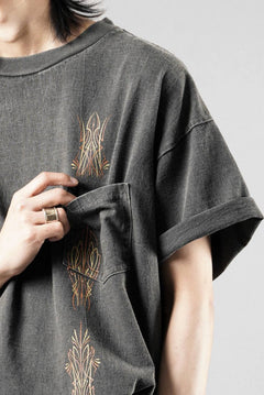 画像をギャラリービューアに読み込む, LASTMAN PRINTED POCKET TEE SHIRT -PIN STRIPE- (FADE BLACK)