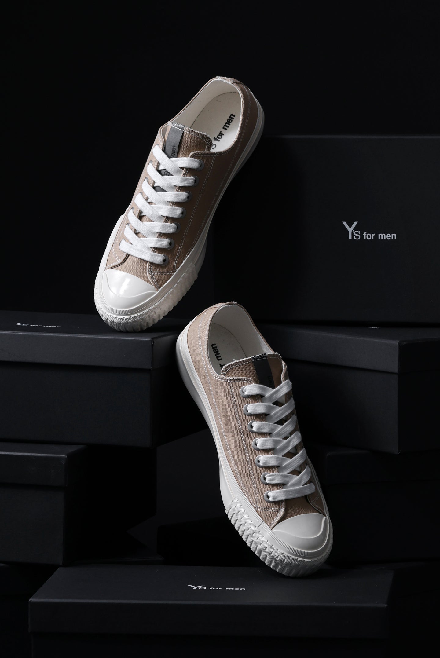 Y's for men LOW TOP SNEAKER / COTTON CANVAS (BEIGE)