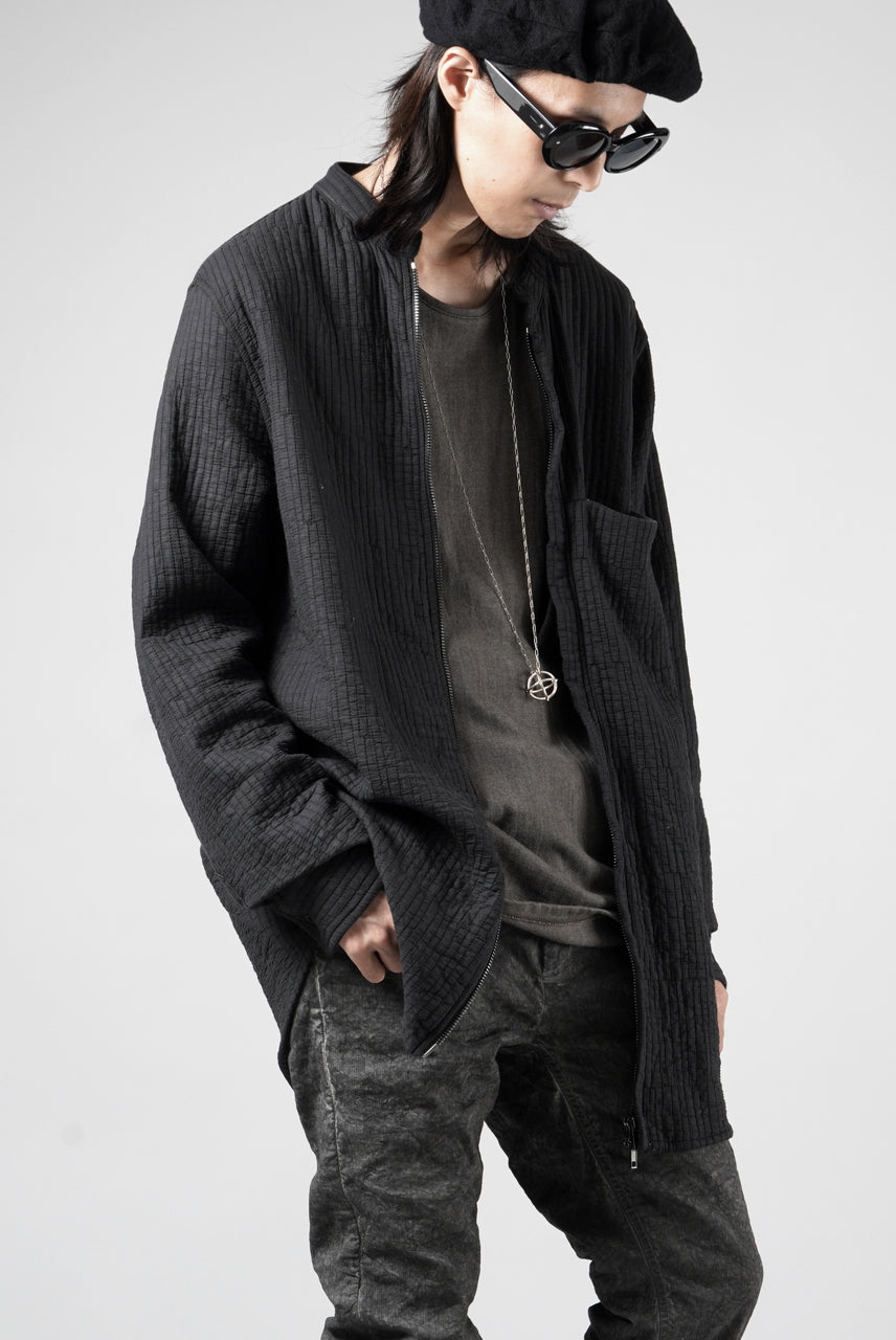 画像をギャラリービューアに読み込む, daub ZIP-UP SHIRT / QUILTING FABRIC (BLACK)