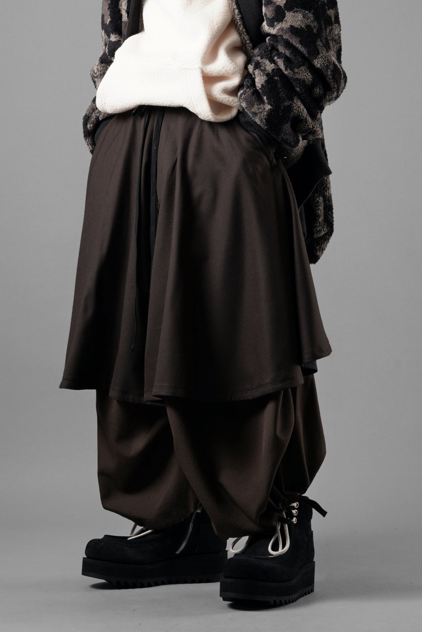 Load image into Gallery viewer, beauty : beast 8Q LAYERED SUPER WIDE SAROUEL PANTS (BROWN)