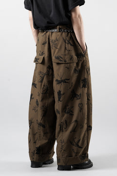 Load image into Gallery viewer, Aleksandr Manamis JACQUARD WIDE CROP PANT (NOIR NOIR)