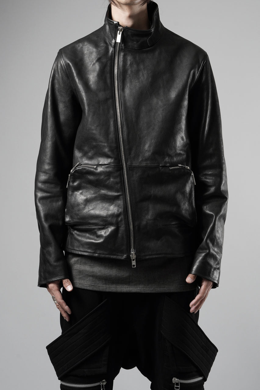 画像をギャラリービューアに読み込む, Portaille exclusive wp001 MOTO JACKET / ROMA SOFT TANNED LEATHER (BLACK)