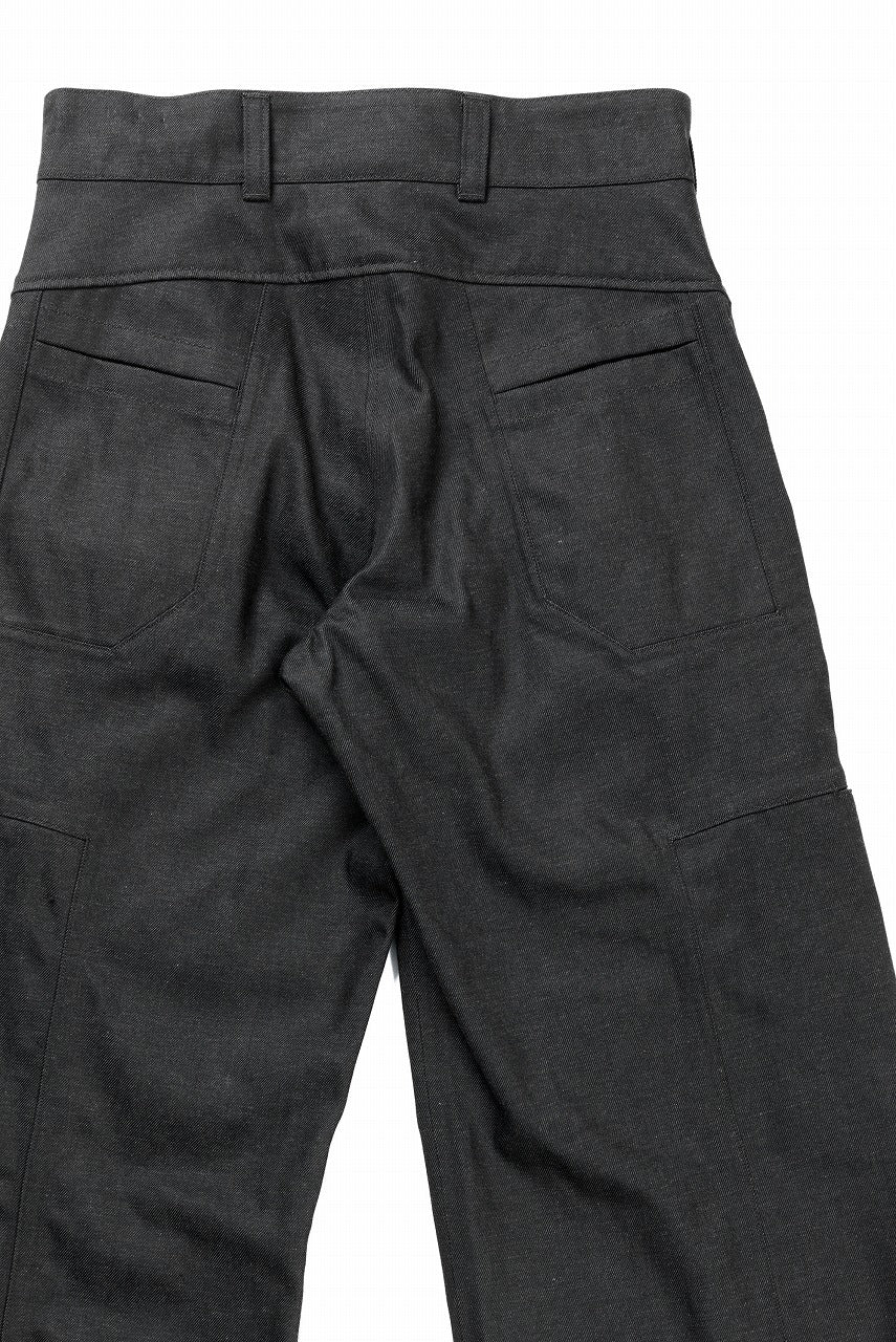 OPPOSE DUALITY 8POCKET PANEL WIDE DENIM TROUSERS (BLACK GREY)