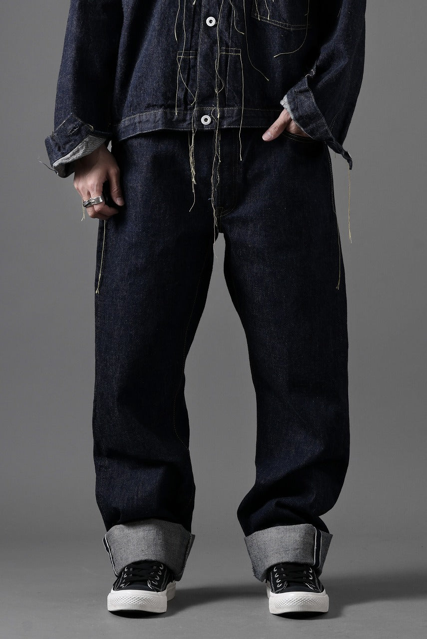 FULLCOUNT WWⅡ Model Brown Cotton Denim Pants / 13.7oz Zimbabwe Selvedge Denim (INDIGO BLUE / ONE WAHED)