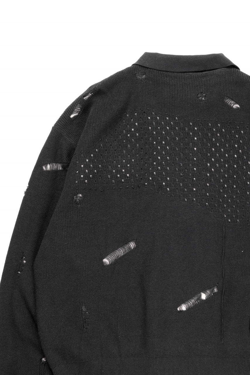 画像をギャラリービューアに読み込む, Professor.E DESTROYED KNIT JACKET (BLACK)