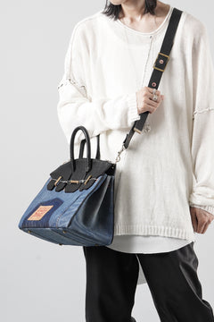 画像をギャラリービューアに読み込む, ierib exclusive 2Way Bark Bag 30 / Vintage Denim + Horse Leather (INDIGO x BLACK #A)