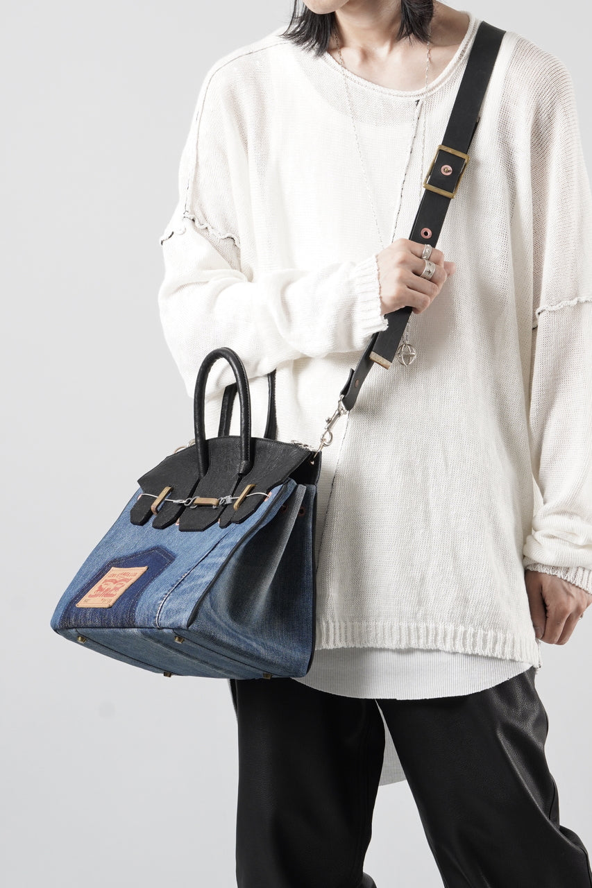 画像をギャラリービューアに読み込む, ierib exclusive 2Way Bark Bag 30 / Vintage Denim + Horse Leather (INDIGO x BLACK #A)