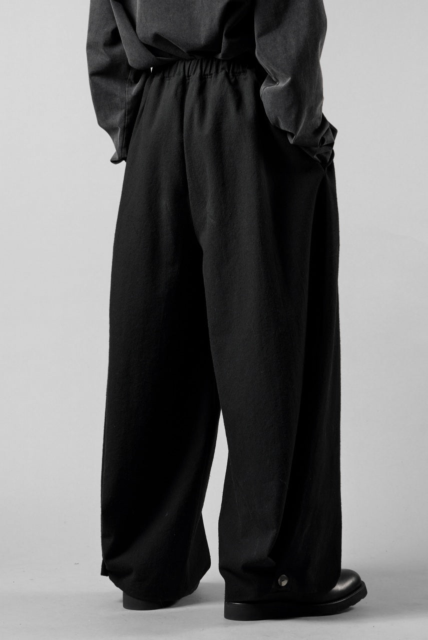 画像をギャラリービューアに読み込む, kujaku wide easy pants with hem button / P-317 (black)