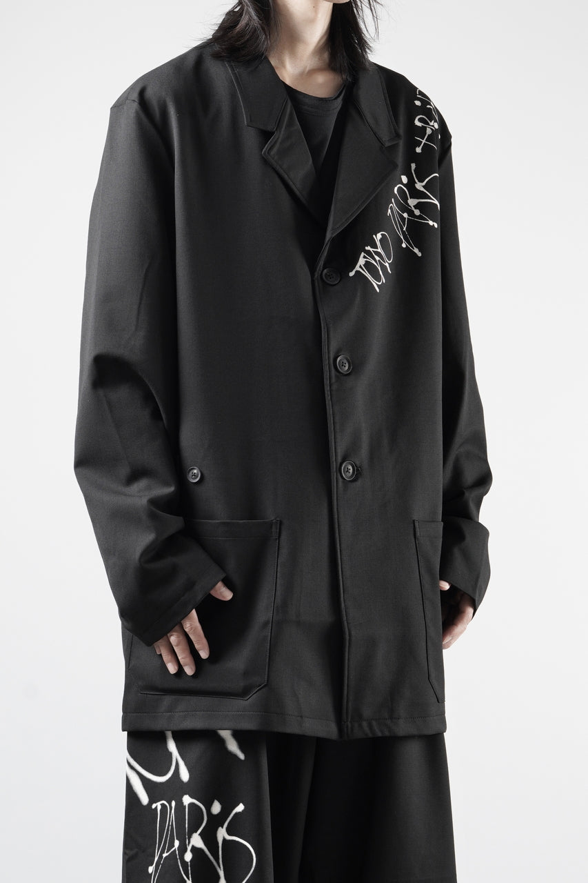 Load image into Gallery viewer, Y-3 Yohji Yamamoto CHITO CITY GRAPHIC WOOL BLAZER (BLACK)