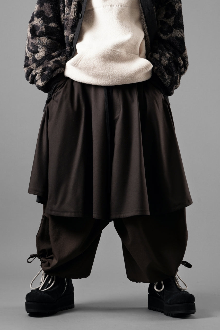 Load image into Gallery viewer, beauty : beast 8Q LAYERED SUPER WIDE SAROUEL PANTS (BROWN)