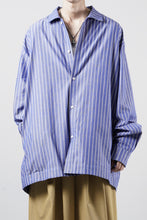 Load image into Gallery viewer, 【SAMPLE】A.F ARTEFACT LOOSE OVER SHIRT / STRIPE COTTON POPLIN (BLUE)